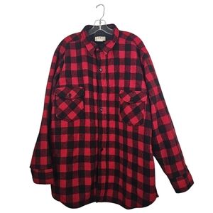 Woolrich Red and Black Plaid Flannel Shirt